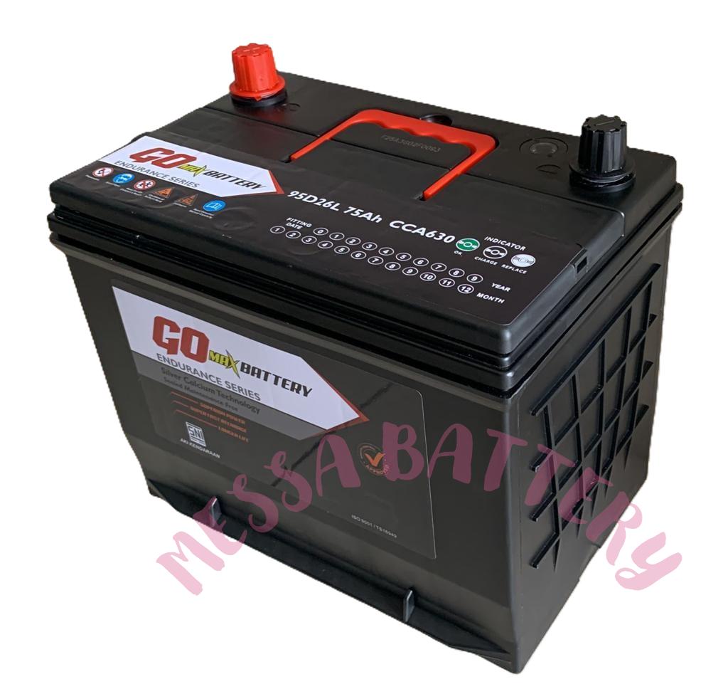 Aki Mobil Go Max Battery Type 95D26L 75 AH