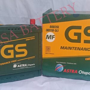 Aki Mobil GS Battery Type 80D26L MF 70AH