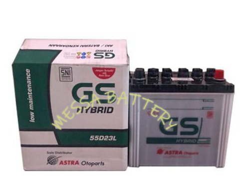 Aki Mobil GS Battery Type 55D23L HYBRID 60AH